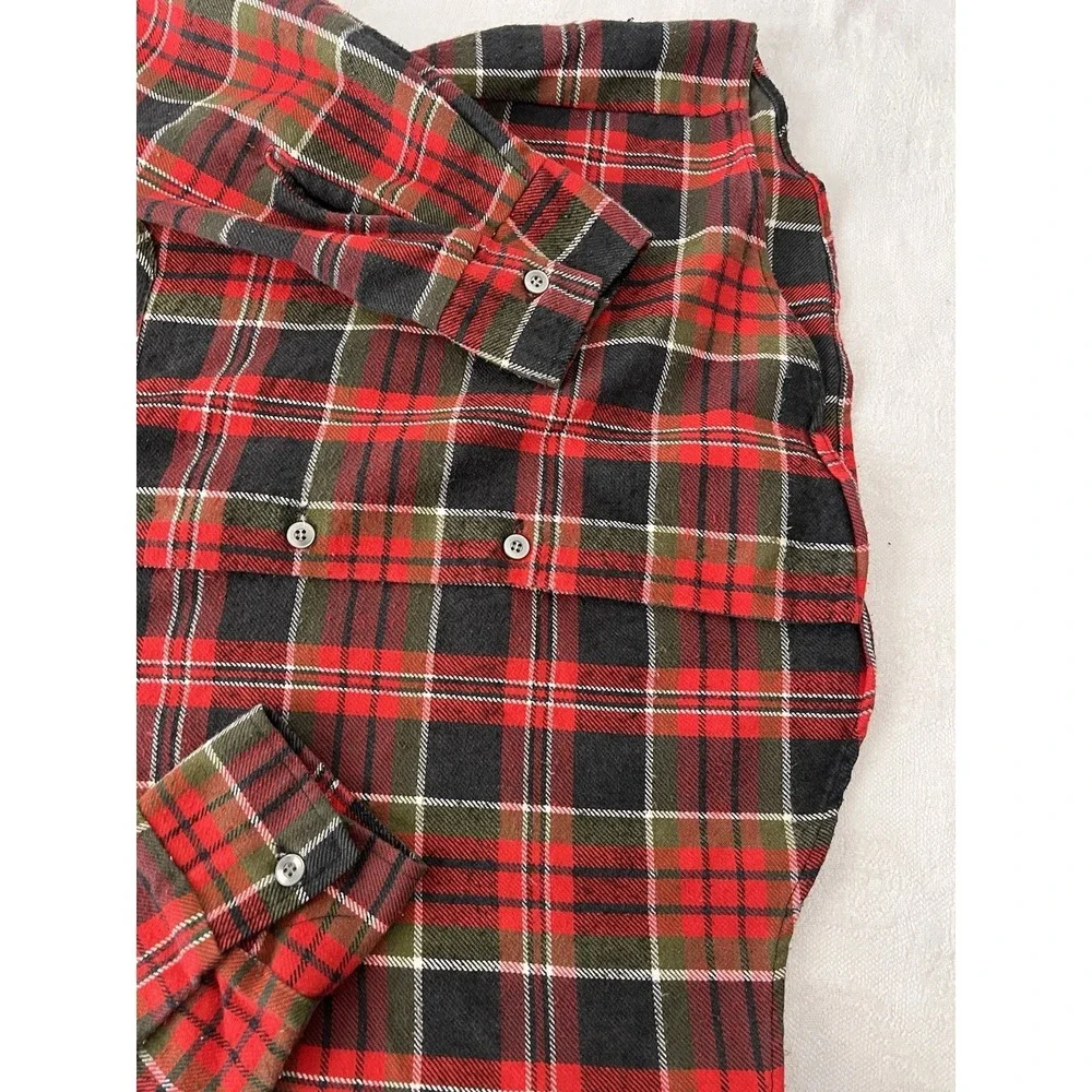 Vintage Dee Cee Flannel Shirt Mens Large Red Green USA 70s USA Grunge Retro